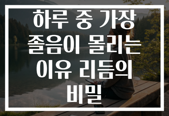 하루 중 가장 졸음이 몰리는 이유 리듬의 비밀