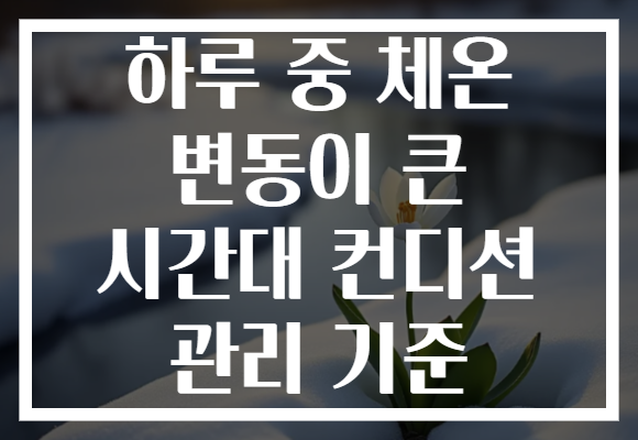 하루 중 체온 변동이 큰 시간대 컨디션 관리 기준