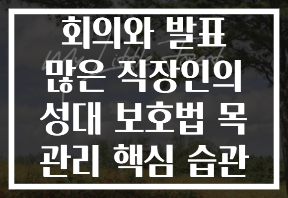 회의와 발표 많은 직장인의 성대 보호법 목 관리 핵심 습관 회의와 발표 많은 직장인의 성대 보호법 목 관리 핵심 습관