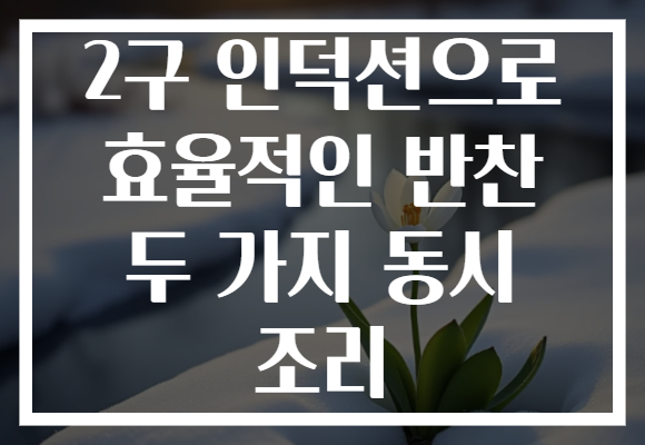 2구 인덕션으로 효율적인 반찬 두 가지 동시 조리 2구 인덕션으로 효율적인 반찬 두 가지 동시 조리