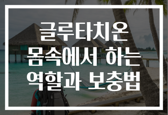 글루타치온 몸속에서 하는 역할과 보충법