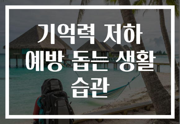 기억력 저하 예방 돕는 생활 습관