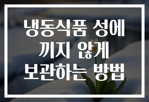 냉동식품 성에 끼지 않게 보관하는 방법 냉동식품 성에 끼지 않게 보관하는 방법