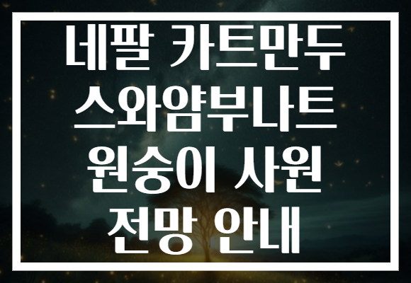 네팔 카트만두 스와얌부나트 원숭이 사원 전망 안내 네팔 카트만두 스와얌부나트 원숭이 사원 전망 안내
