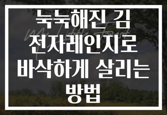 눅눅해진 김 전자레인지로 바삭하게 살리는 방법