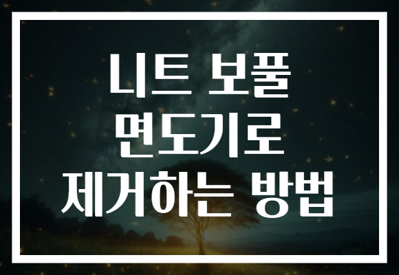 니트 보풀 면도기로 제거하는 방법 니트 보풀 면도기로 제거하는 방법