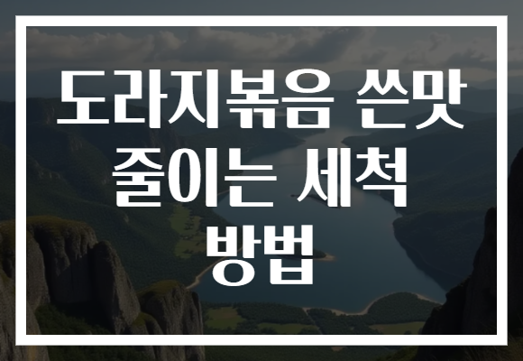 도라지볶음 쓴맛 줄이는 세척 방법 도라지볶음 쓴맛 줄이는 세척 방법