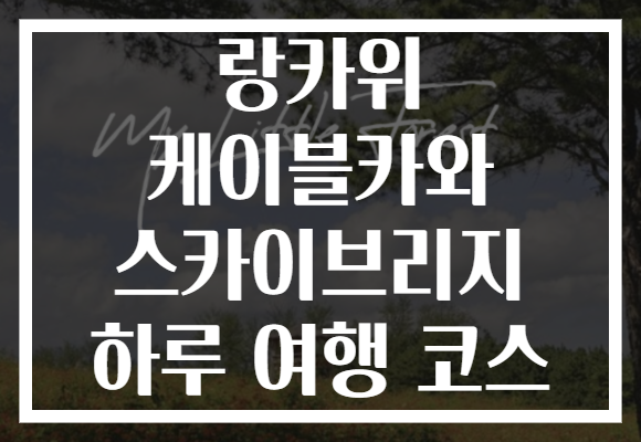 랑카위 케이블카와 스카이브리지 하루 여행 코스 랑카위 케이블카와 스카이브리지 하루 여행 코스
