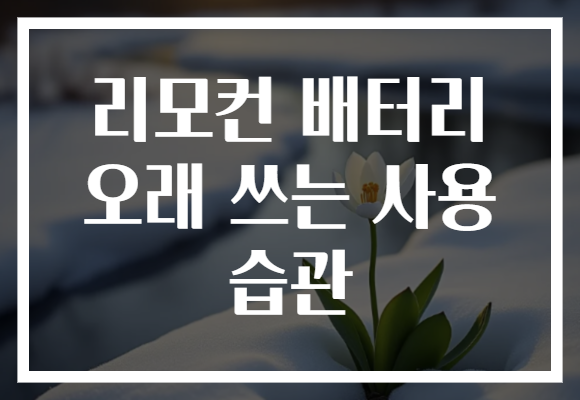리모컨 배터리 오래 쓰는 사용 습관