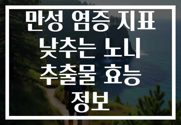 만성 염증 지표 낮추는 노니 추출물 효능 정보