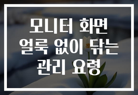 모니터 화면 얼룩 없이 닦는 관리 요령