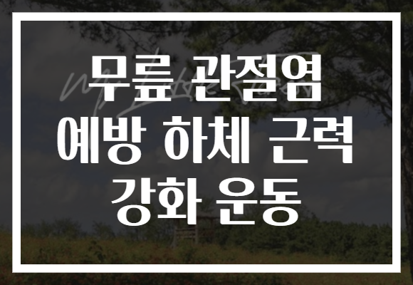 무릎 관절염 예방 하체 근력 강화 운동