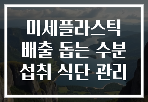 미세플라스틱 배출 돕는 수분 섭취 식단 관리
