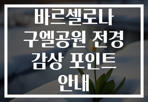 바르셀로나 구엘공원 전경 감상 포인트 안내