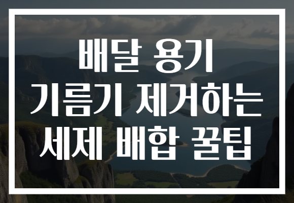 배달 용기 기름기 제거하는 세제 배합 꿀팁