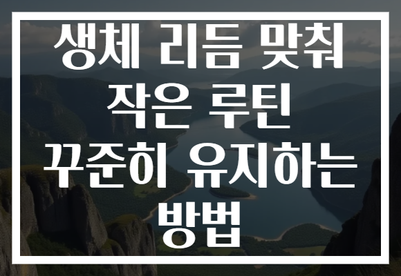 생체 리듬 맞춰 작은 루틴 꾸준히 유지하는 방법