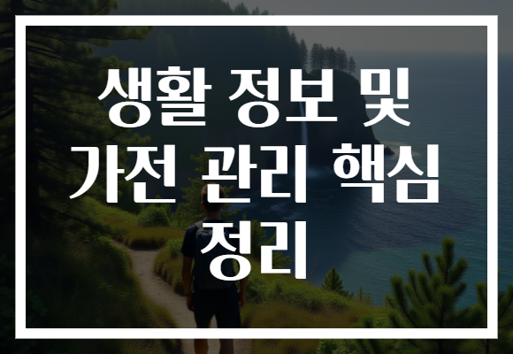 생활 정보 및 가전 관리 핵심 정리 생활 정보 및 가전 관리 핵심 정리
