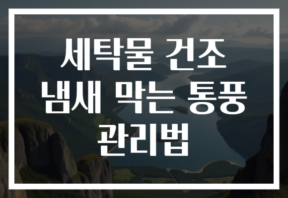 세탁물 건조 냄새 막는 통풍 관리법