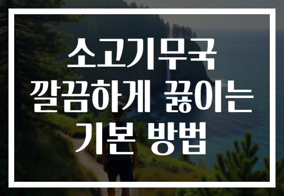소고기무국 깔끔하게 끓이는 기본 방법