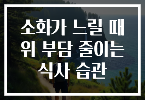 소화가 느릴 때 위 부담 줄이는 식사 습관