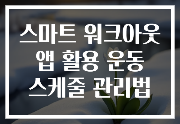 스마트 워크아웃 앱 활용 운동 스케줄 관리법