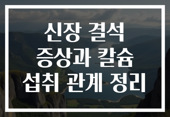 신장 결석 증상과 칼슘 섭취 관계 정리