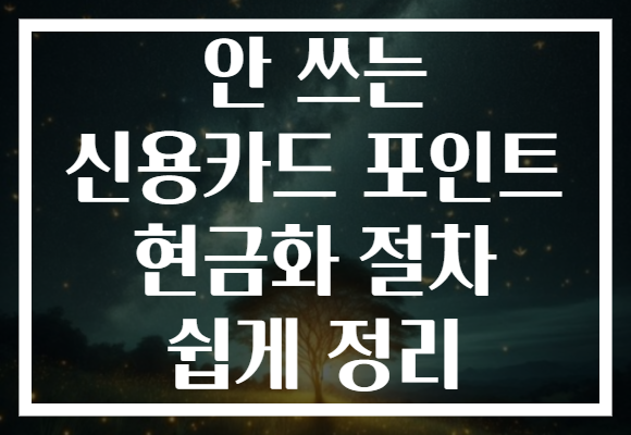 안 쓰는 신용카드 포인트 현금화 절차 쉽게 정리
