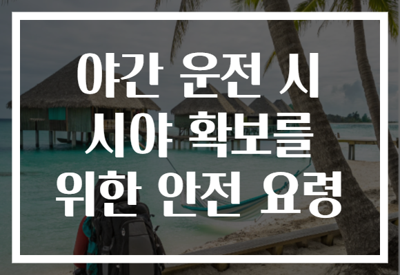 야간 운전 시 시야 확보를 위한 안전 요령