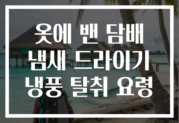 옷에 밴 담배 냄새 드라이기 냉풍 탈취 요령