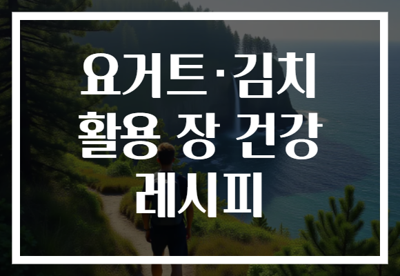 요거트·김치 활용 장 건강 레시피