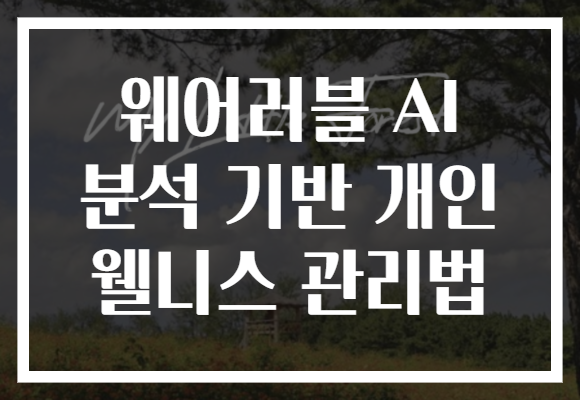 웨어러블 AI 분석 기반 개인 웰니스 관리법
