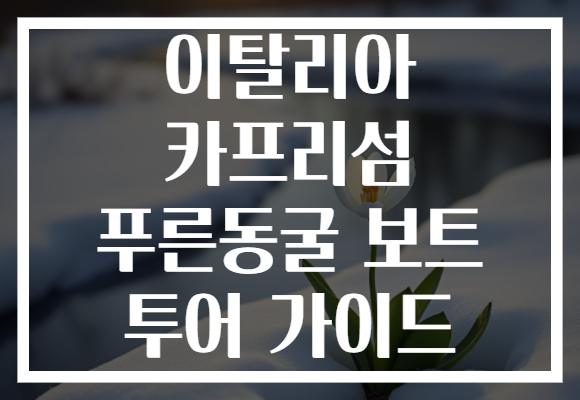 이탈리아 카프리섬 푸른동굴 보트 투어 가이드