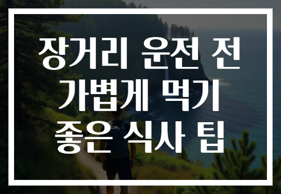 장거리 운전 전 가볍게 먹기 좋은 식사 팁