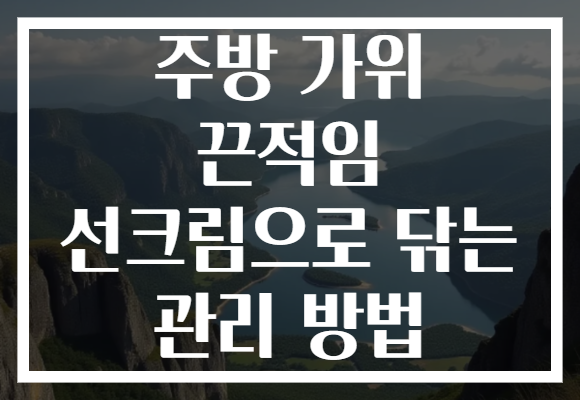 주방 가위 끈적임 선크림으로 닦는 관리 방법