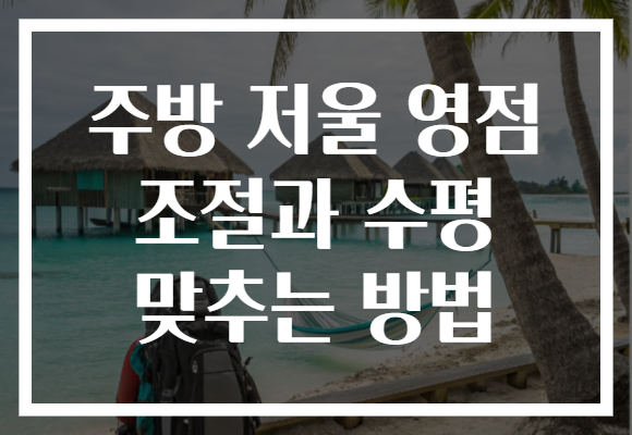 주방 저울 영점 조절과 수평 맞추는 방법