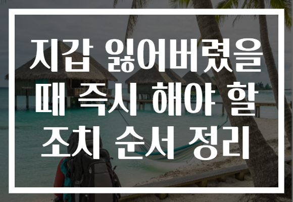 지갑 잃어버렸을 때 즉시 해야 할 조치 순서 정리 지갑 잃어버렸을 때 즉시 해야 할 조치 순서 정리