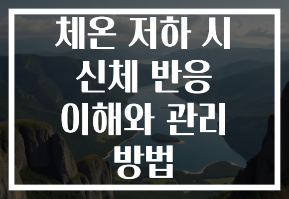 체온 저하 시 신체 반응 이해와 관리 방법 체온 저하 시 신체 반응 이해와 관리 방법