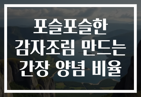 포슬포슬한 감자조림 만드는 간장 양념 비율