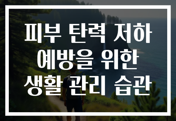 피부 탄력 저하 예방을 위한 생활 관리 습관