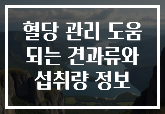 혈당 관리 도움 되는 견과류와 섭취량 정보 혈당 관리 도움 되는 견과류와 섭취량 정보