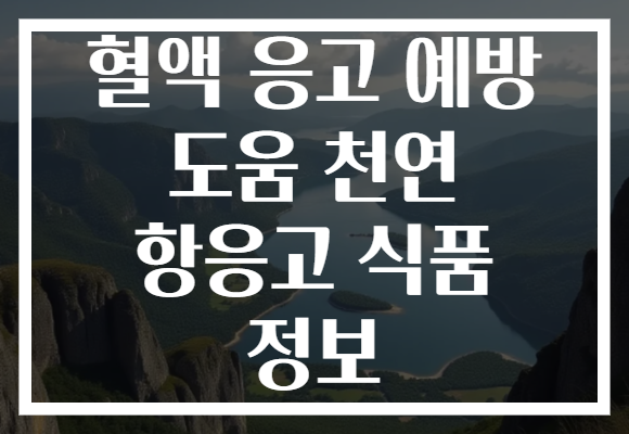 혈액 응고 예방 도움 천연 항응고 식품 정보 혈액 응고 예방 도움 천연 항응고 식품 정보