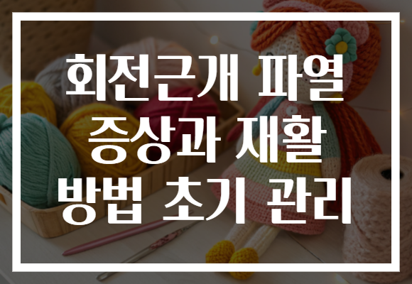 회전근개 파열 증상과 재활 방법 초기 관리