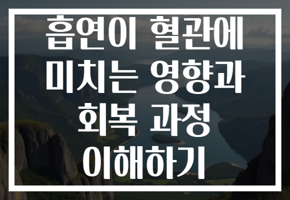 흡연이 혈관에 미치는 영향과 회복 과정 이해하기 흡연이 혈관에 미치는 영향과 회복 과정 이해하기