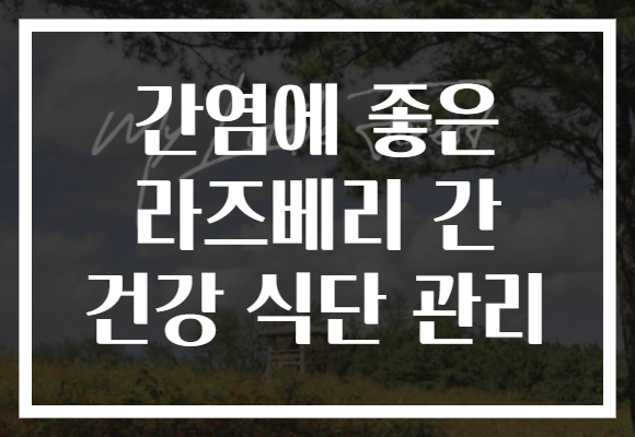 간염에 좋은 라즈베리 간 건강 식단 관리