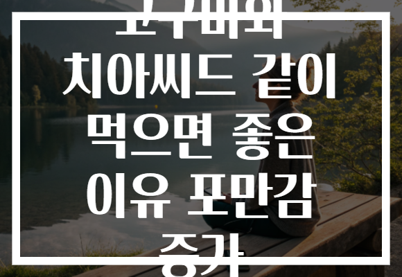 고구마와 치아씨드 같이 먹으면 좋은 이유 포만감 증가