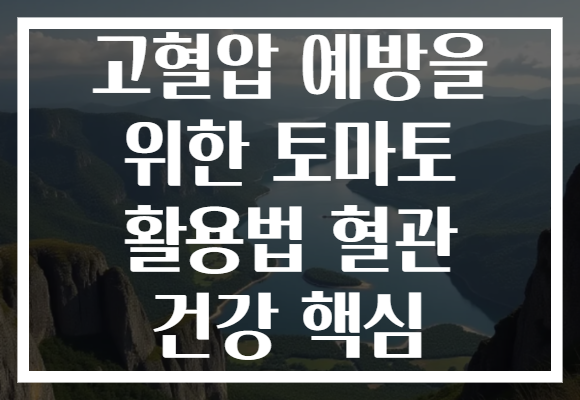 고혈압 예방을 위한 토마토 활용법 혈관 건강 핵심 고혈압 예방을 위한 토마토 활용법 혈관 건강 핵심