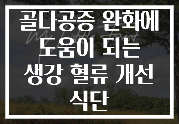 골다공증 완화에 도움이 되는 생강 혈류 개선 식단