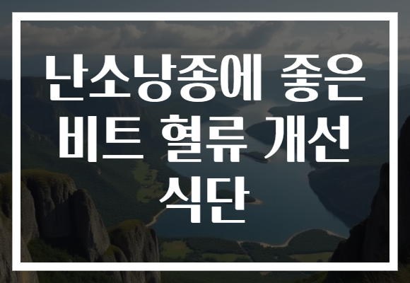 난소낭종에 좋은 비트 혈류 개선 식단