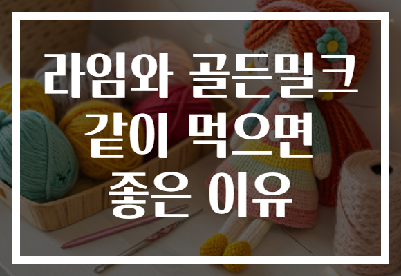 라임와 골든밀크 같이 먹으면 좋은 이유 라임와 골든밀크 같이 먹으면 좋은 이유