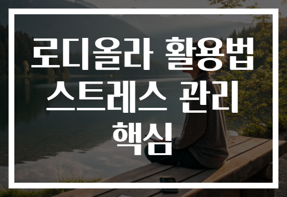 로디올라 활용법 스트레스 관리 핵심